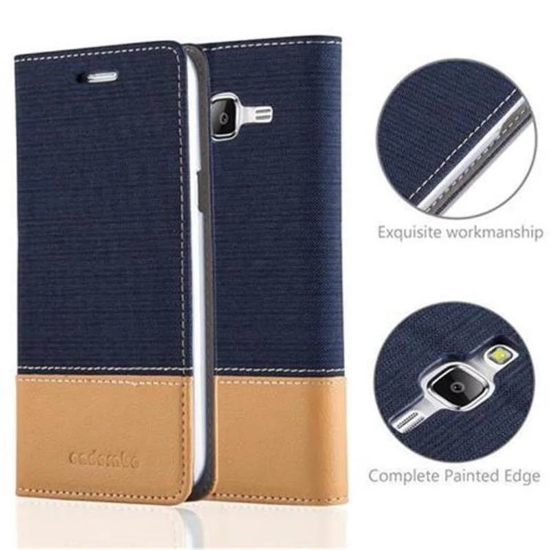Cadorabo Hülle kompatibel mit Samsung Galaxy J5 2015 Schutzhülle mit Magnetverschluss, Standfunktion und Kartenfach