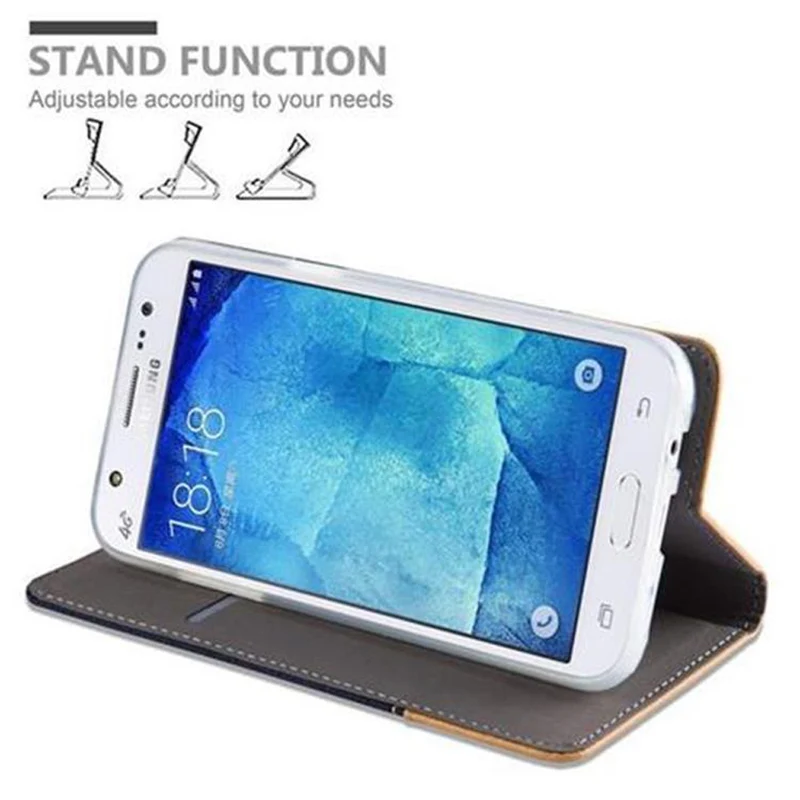 Cadorabo Hülle kompatibel mit Samsung Galaxy J5 2015 Schutzhülle mit Magnetverschluss, Standfunktion und Kartenfach