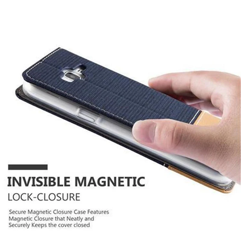Cadorabo Hülle kompatibel mit Samsung Galaxy J5 2015 Schutzhülle mit Magnetverschluss, Standfunktion und Kartenfach