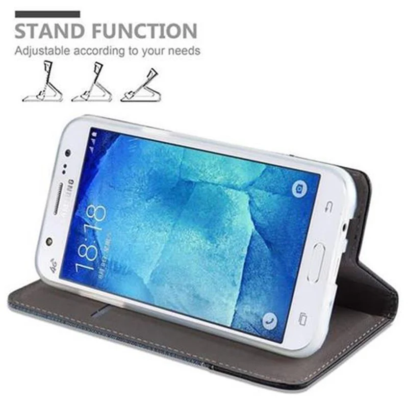 Cadorabo Hülle kompatibel mit Samsung Galaxy J5 2015 Schutzhülle mit Magnetverschluss, Standfunktion und Kartenfach