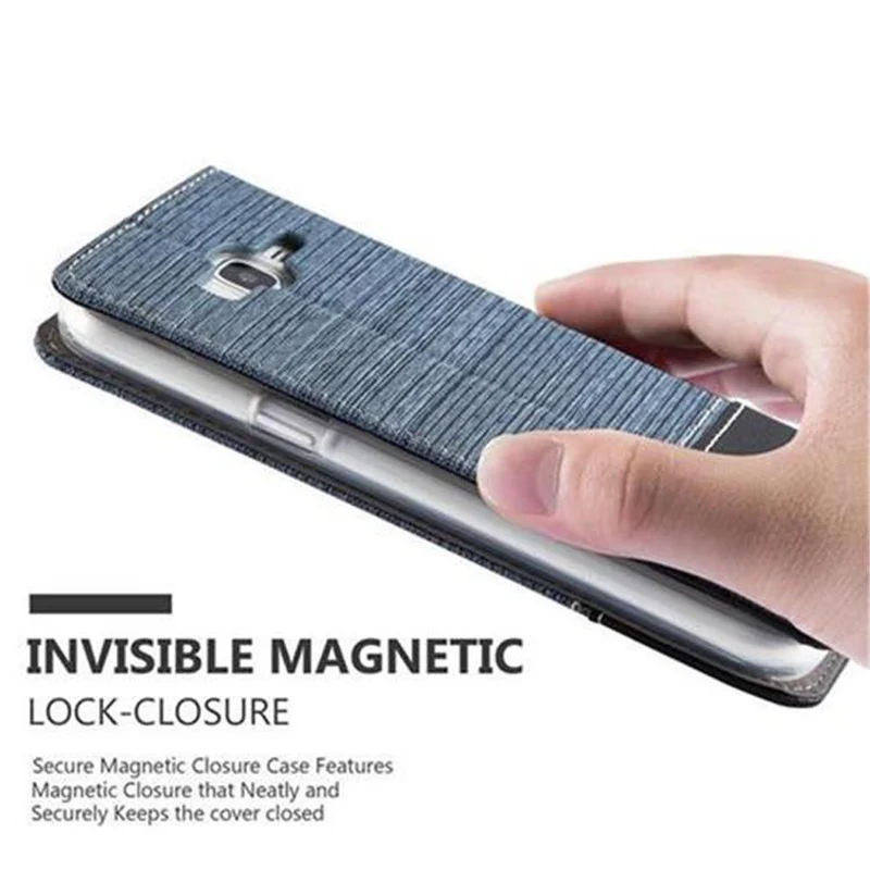 Cadorabo Hülle kompatibel mit Samsung Galaxy J5 2015 Schutzhülle mit Magnetverschluss, Standfunktion und Kartenfach