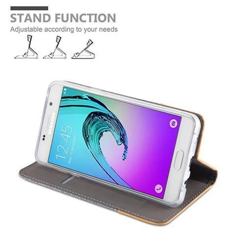 Cadorabo Hülle kompatibel mit Samsung Galaxy A5 2016 Schutzhülle mit Magnetverschluss, Standfunktion und Kartenfach