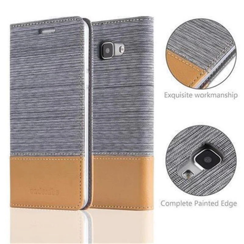 Cadorabo Hülle kompatibel mit Samsung Galaxy A5 2016 Schutzhülle mit Magnetverschluss, Standfunktion und Kartenfach
