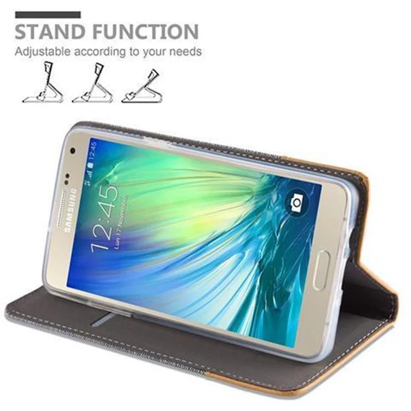 Cadorabo Hülle kompatibel mit Samsung Galaxy A5 2015 Schutzhülle mit Magnetverschluss, Standfunktion und Kartenfach