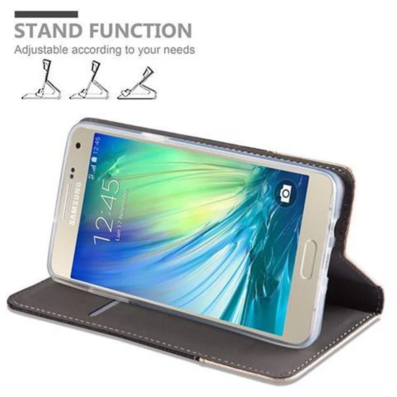 Cadorabo Hülle kompatibel mit Samsung Galaxy A5 2015 Schutzhülle mit Magnetverschluss, Standfunktion und Kartenfach