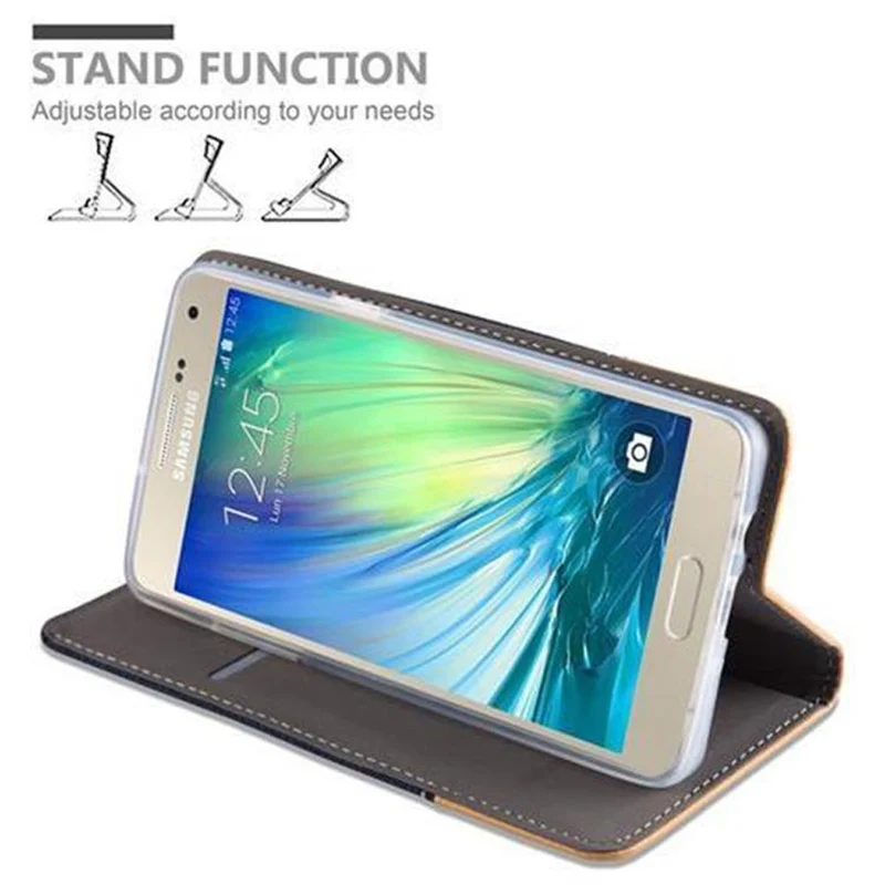 Cadorabo Hülle kompatibel mit Samsung Galaxy A5 2015 Schutzhülle mit Magnetverschluss, Standfunktion und Kartenfach
