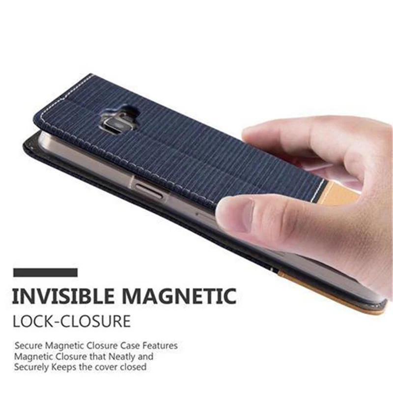 Cadorabo Hülle kompatibel mit Samsung Galaxy A5 2015 Schutzhülle mit Magnetverschluss, Standfunktion und Kartenfach