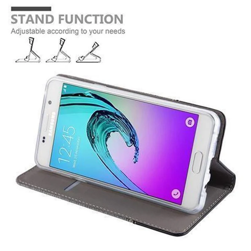Cadorabo Hülle kompatibel mit Samsung Galaxy A3 2016 Schutzhülle mit Magnetverschluss, Standfunktion und Kartenfach