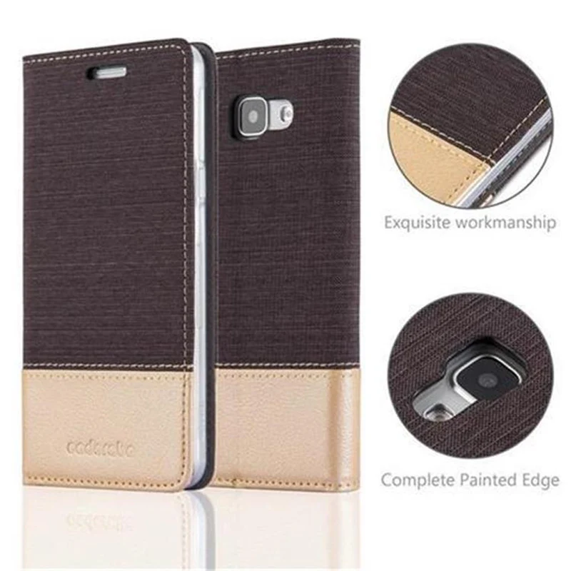 Cadorabo Hülle kompatibel mit Samsung Galaxy A3 2016 Schutzhülle mit Magnetverschluss, Standfunktion und Kartenfach