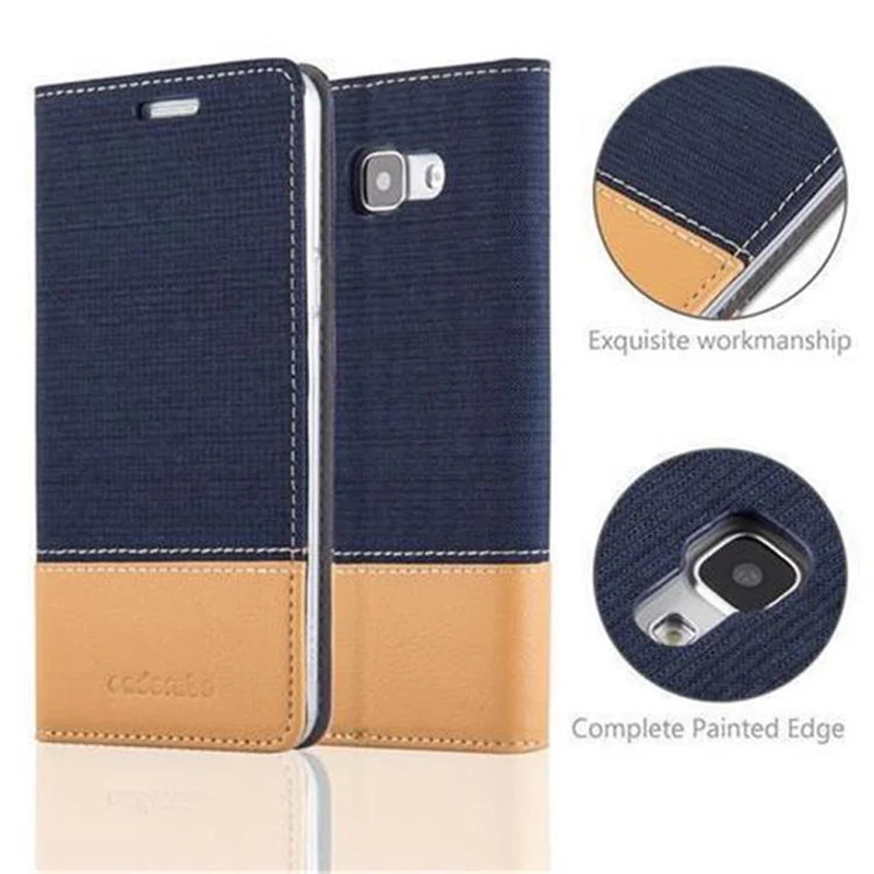 Cadorabo Hülle kompatibel mit Samsung Galaxy A3 2016 Schutzhülle mit Magnetverschluss, Standfunktion und Kartenfach