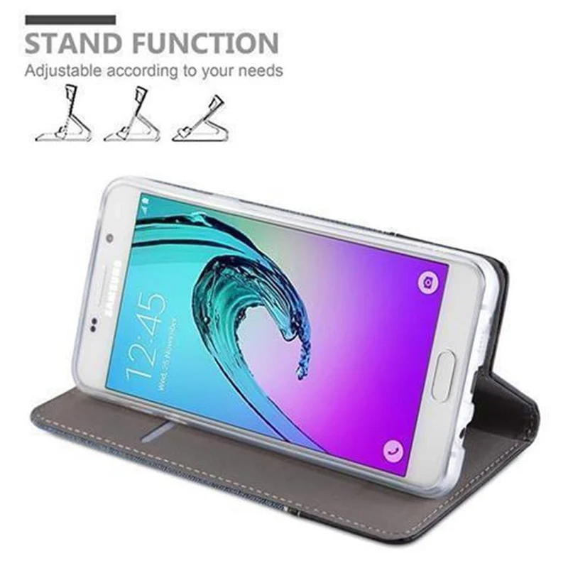 Cadorabo Hülle kompatibel mit Samsung Galaxy A3 2016 Schutzhülle mit Magnetverschluss, Standfunktion und Kartenfach