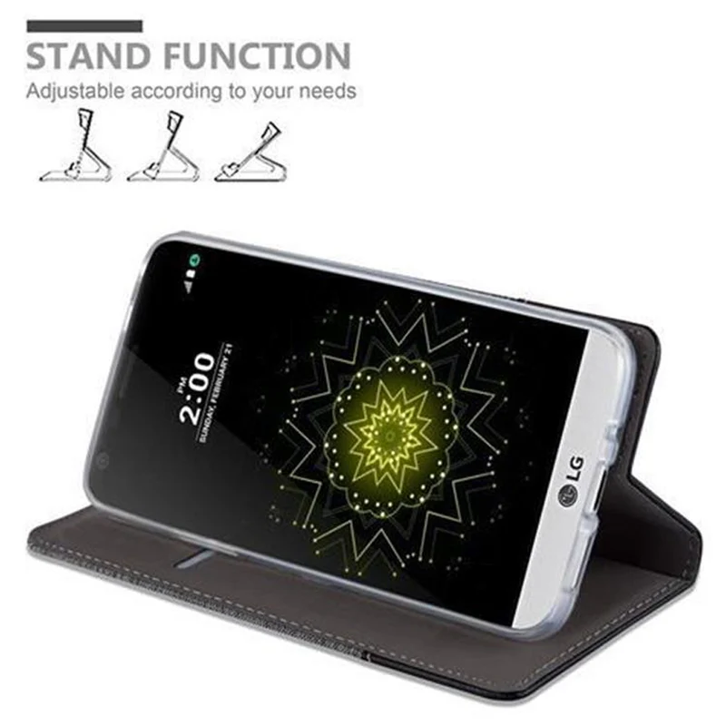 Cadorabo Hülle kompatibel mit LG G5 Schutzhülle mit Magnetverschluss, Standfunktion und Kartenfach
