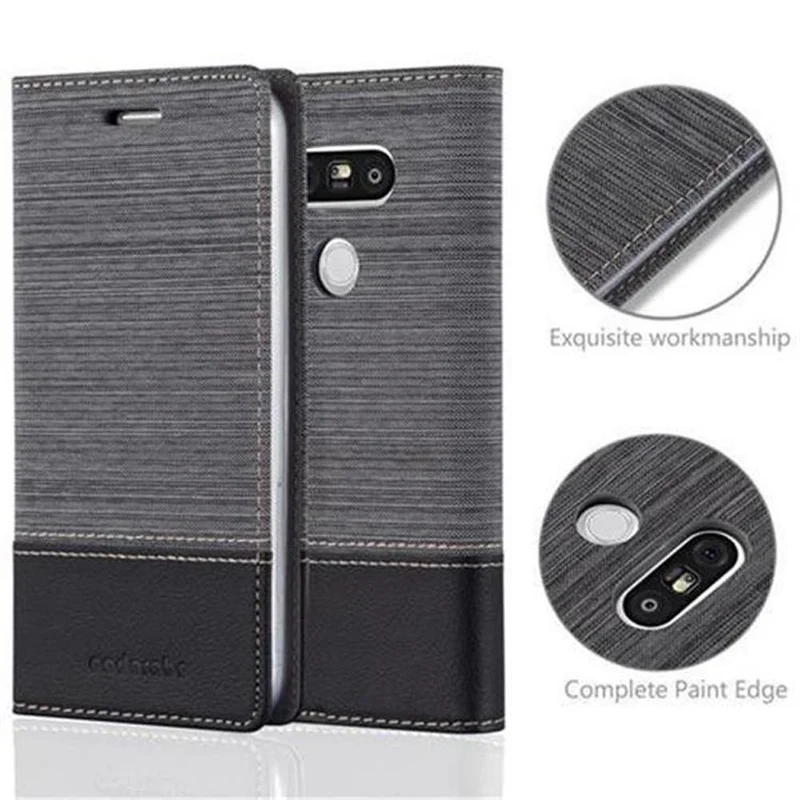 Cadorabo Hülle kompatibel mit LG G5 Schutzhülle mit Magnetverschluss, Standfunktion und Kartenfach
