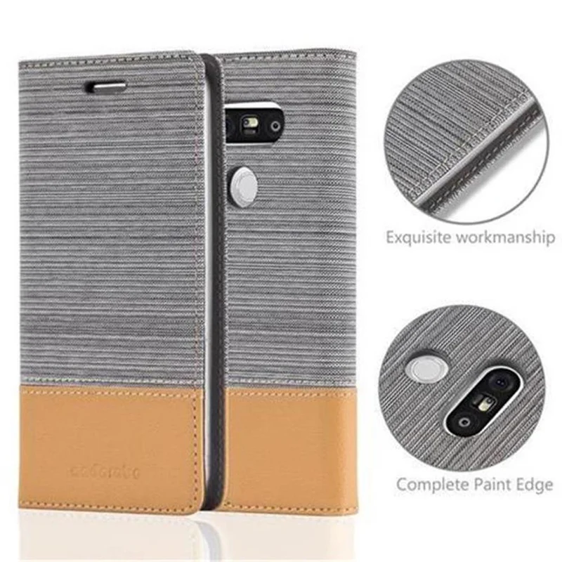 Cadorabo Hülle kompatibel mit LG G5 Schutzhülle mit Magnetverschluss, Standfunktion und Kartenfach