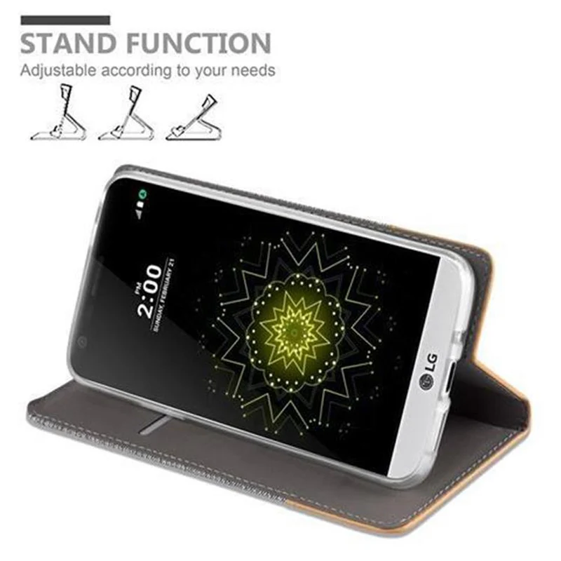 Cadorabo Hülle kompatibel mit LG G5 Schutzhülle mit Magnetverschluss, Standfunktion und Kartenfach