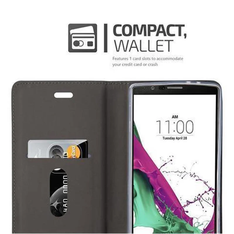 Cadorabo Hülle kompatibel mit LG G4 / G4 PLUS Schutzhülle mit Magnetverschluss, Standfunktion und Kartenfach