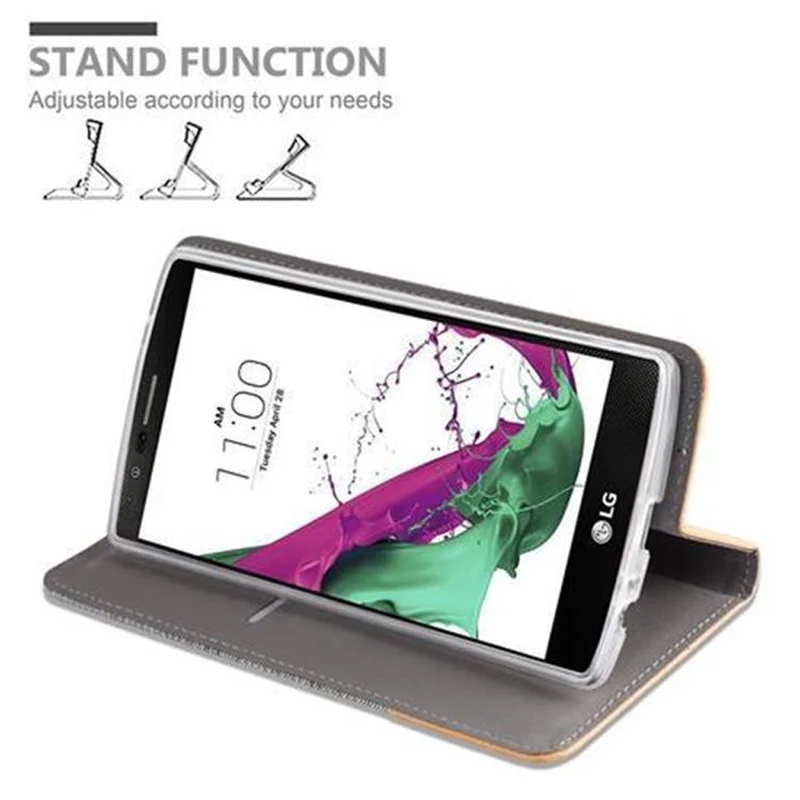 Cadorabo Hülle kompatibel mit LG G4 / G4 PLUS Schutzhülle mit Magnetverschluss, Standfunktion und Kartenfach
