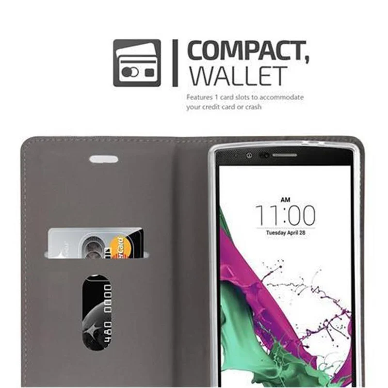 Cadorabo Hülle kompatibel mit LG G4 / G4 PLUS Schutzhülle mit Magnetverschluss, Standfunktion und Kartenfach