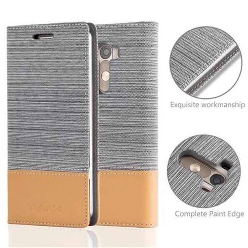 Cadorabo Hülle kompatibel mit LG G3 Schutzhülle mit Magnetverschluss, Standfunktion und Kartenfach