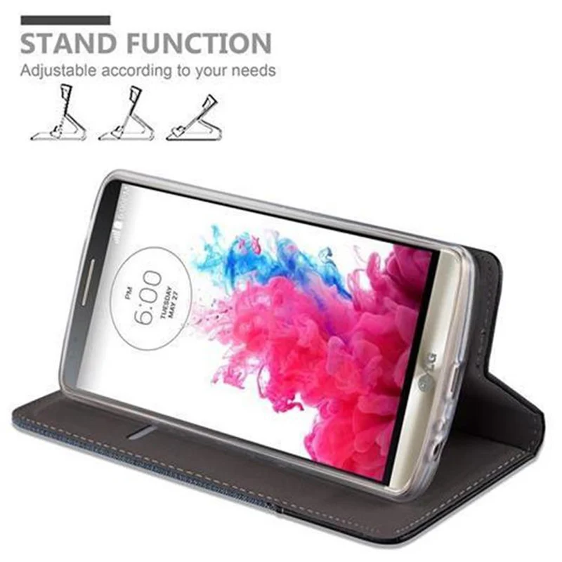 Cadorabo Hülle kompatibel mit LG G3 Schutzhülle mit Magnetverschluss, Standfunktion und Kartenfach