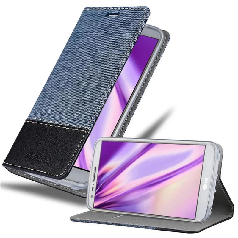 Cadorabo Hülle kompatibel mit LG G2 Schutzhülle mit Magnetverschluss, Standfunktion und Kartenfach