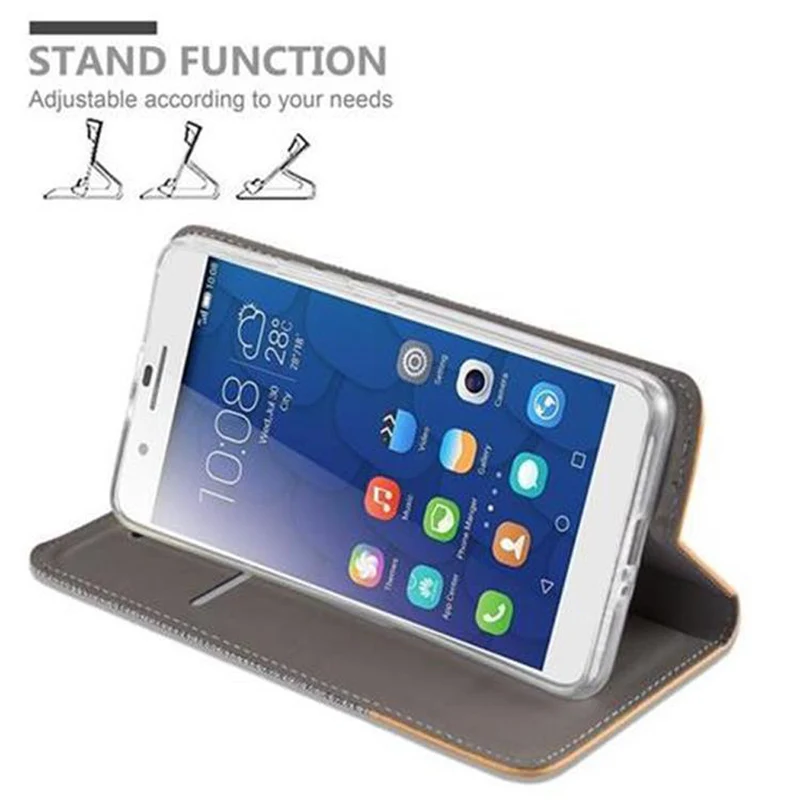 Cadorabo Hülle kompatibel mit Honor 6 Schutzhülle mit Magnetverschluss, Standfunktion und Kartenfach