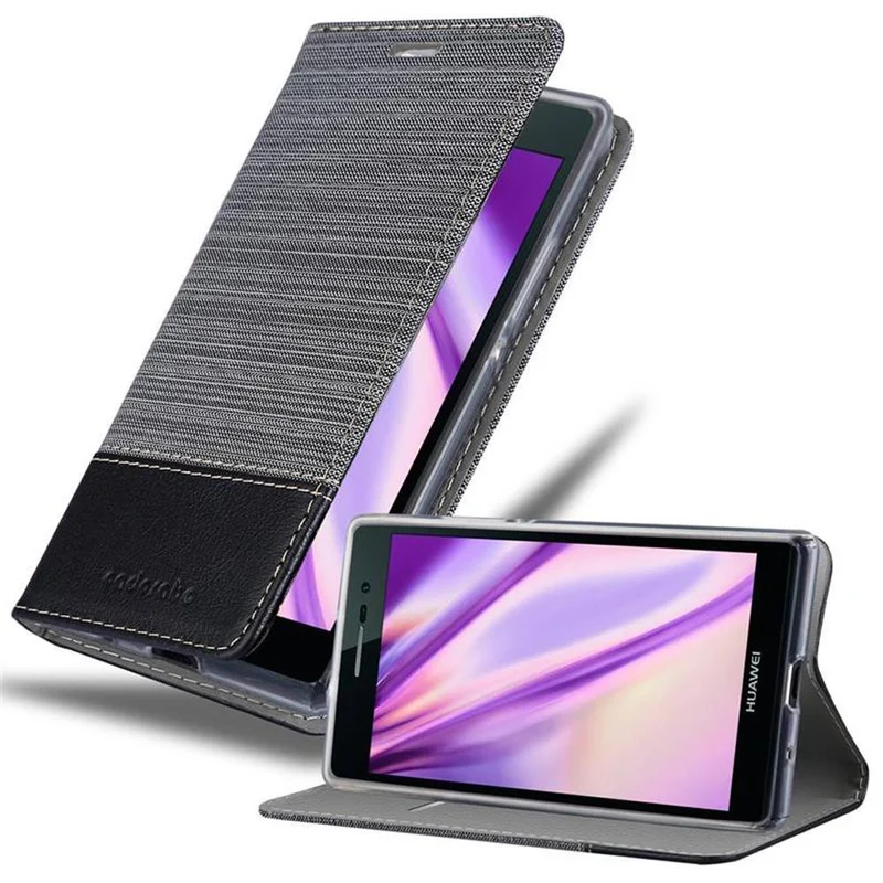 Cadorabo Hülle kompatibel mit Huawei ASCEND P7 Schutzhülle mit Magnetverschluss, Standfunktion und Kartenfach