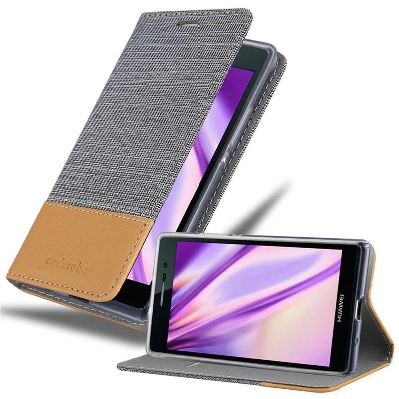 Cadorabo Hülle kompatibel mit Huawei ASCEND P7 Schutzhülle mit Magnetverschluss, Standfunktion und Kartenfach