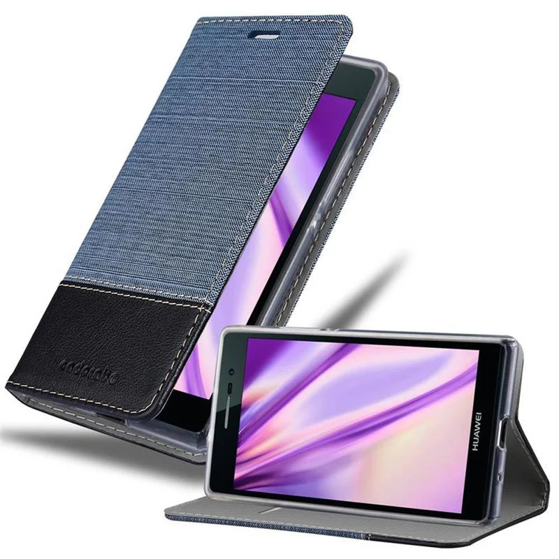 Cadorabo Hülle kompatibel mit Huawei ASCEND P7 Schutzhülle mit Magnetverschluss, Standfunktion und Kartenfach