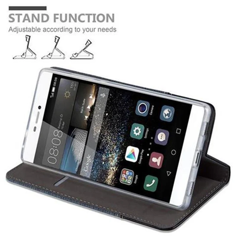 Cadorabo Hülle kompatibel mit Huawei P8 Schutzhülle mit Magnetverschluss, Standfunktion und Kartenfach