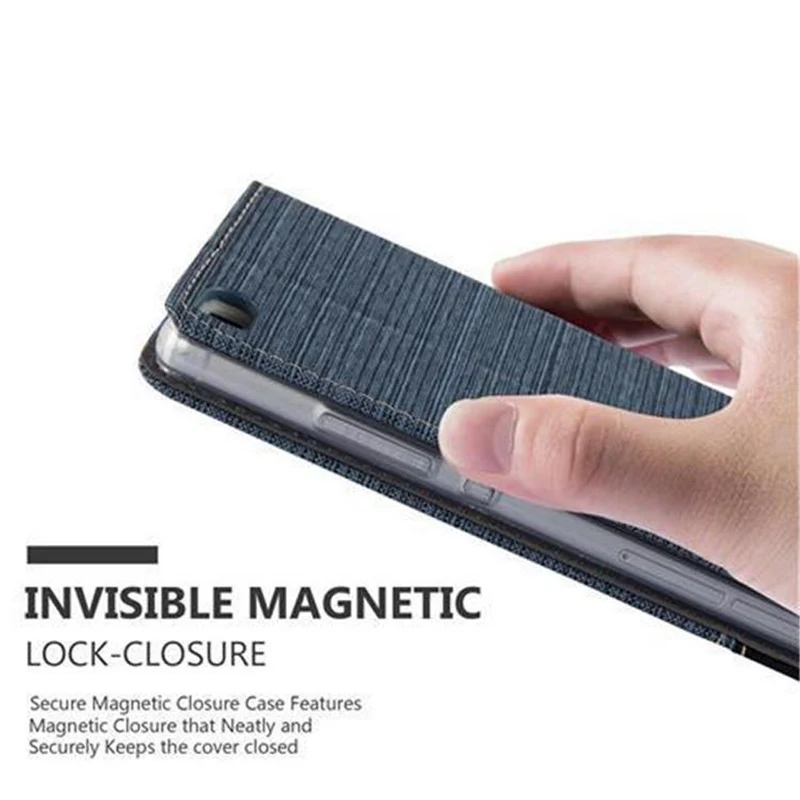Cadorabo Hülle kompatibel mit Huawei P8 Schutzhülle mit Magnetverschluss, Standfunktion und Kartenfach