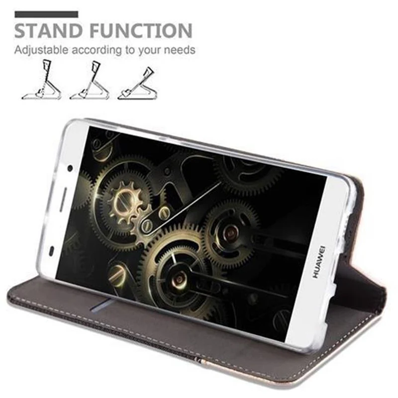 Cadorabo Hülle kompatibel mit Huawei P8 LITE 2015 Schutzhülle mit Magnetverschluss, Standfunktion und Kartenfach