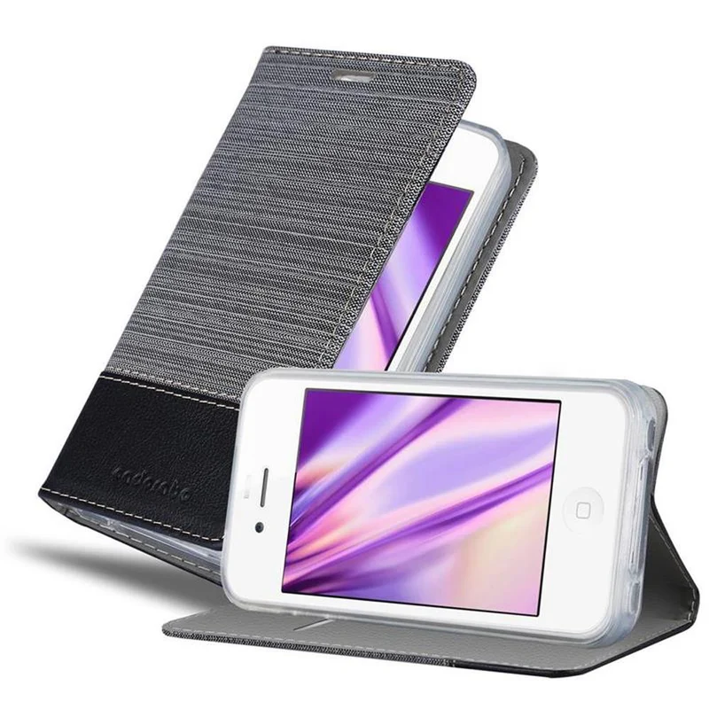 Cadorabo Hülle kompatibel mit Apple iPhone 4 / 4S Schutzhülle mit Magnetverschluss, Standfunktion und Kartenfach