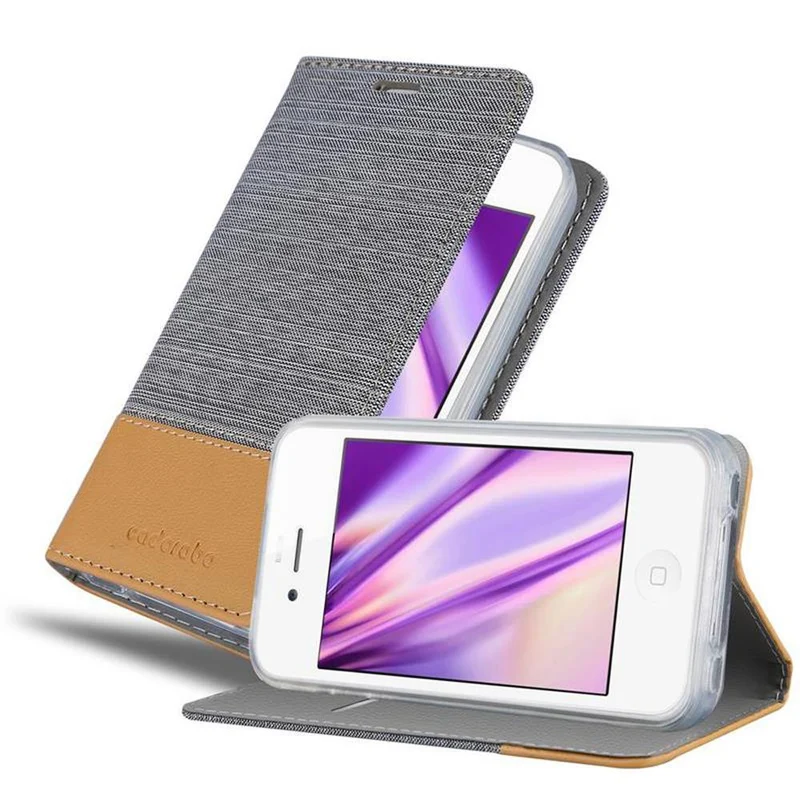 Cadorabo Hülle kompatibel mit Apple iPhone 4 / 4S Schutzhülle mit Magnetverschluss, Standfunktion und Kartenfach
