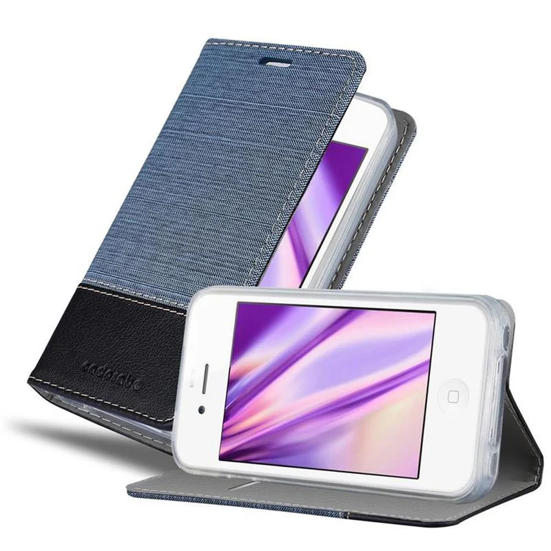 Cadorabo Hülle kompatibel mit Apple iPhone 4 / 4S Schutzhülle mit Magnetverschluss, Standfunktion und Kartenfach