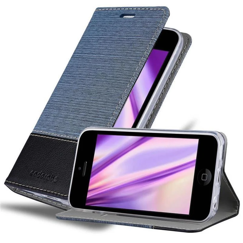 Cadorabo Hülle kompatibel mit Apple iPhone 5 / 5S / SE 2016 Schutzhülle mit Magnetverschluss, Standfunktion und Kartenfach