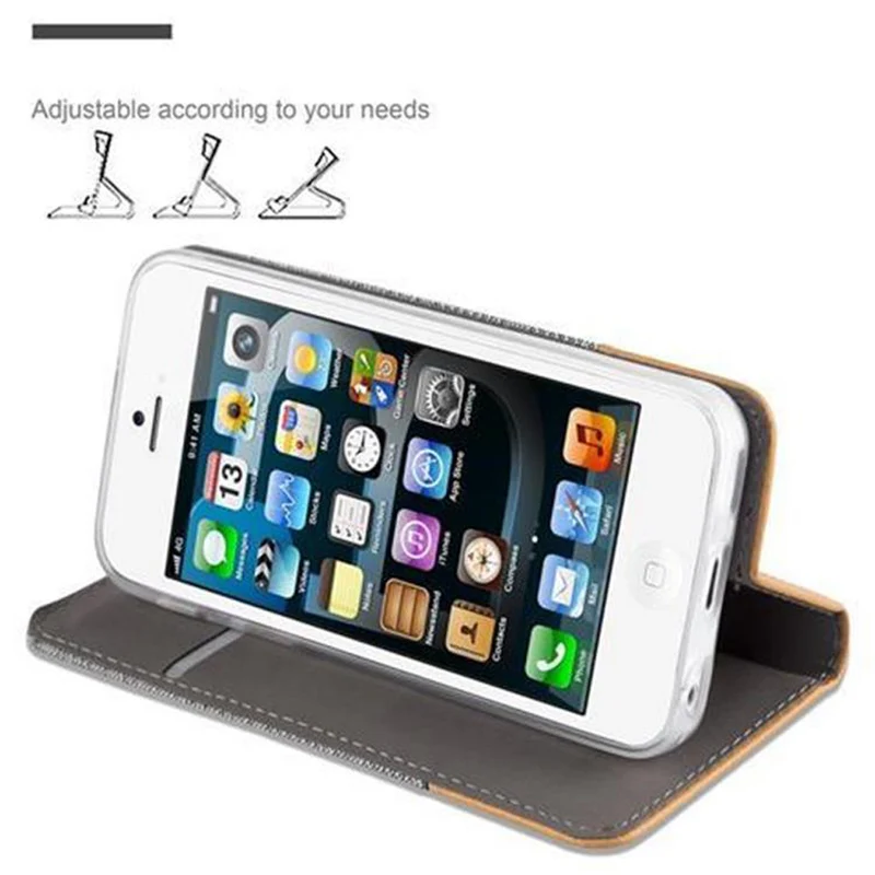 Cadorabo Hülle kompatibel mit Apple iPhone 5 / 5S / SE 2016 Schutzhülle mit Magnetverschluss, Standfunktion und Kartenfach