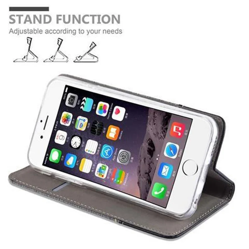 Cadorabo Hülle kompatibel mit Apple iPhone 6 / 6S Schutzhülle mit Magnetverschluss, Standfunktion und Kartenfach