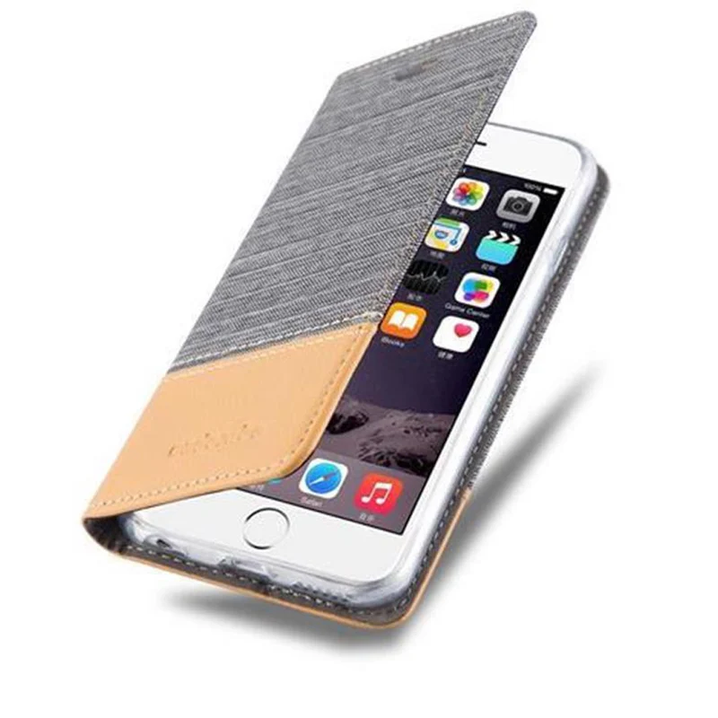 Cadorabo Hülle kompatibel mit Apple iPhone 6 / 6S Schutzhülle mit Magnetverschluss, Standfunktion und Kartenfach