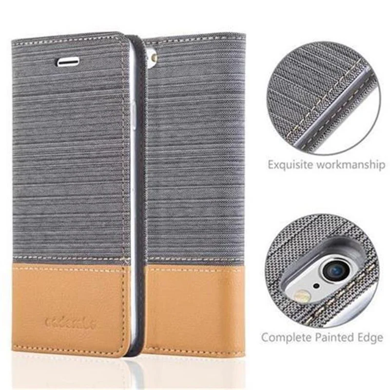 Cadorabo Hülle kompatibel mit Apple iPhone 6 / 6S Schutzhülle mit Magnetverschluss, Standfunktion und Kartenfach