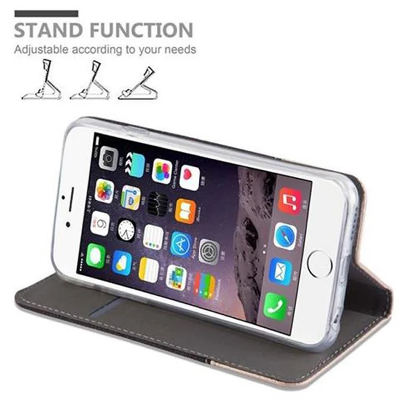 Cadorabo Hülle kompatibel mit Apple iPhone 6 / 6S Schutzhülle mit Magnetverschluss, Standfunktion und Kartenfach
