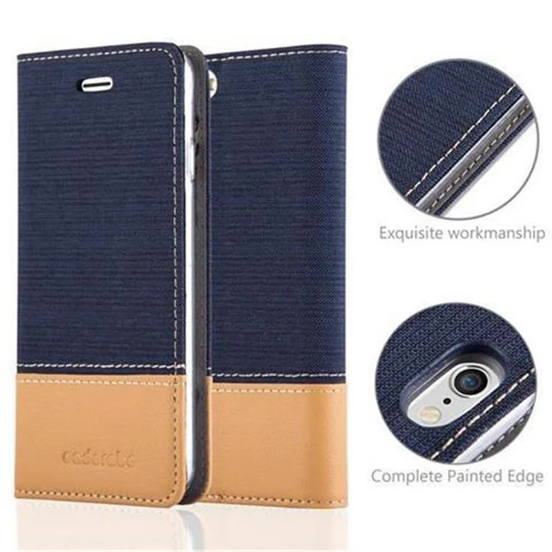 Cadorabo Hülle kompatibel mit Apple iPhone 6 / 6S Schutzhülle mit Magnetverschluss, Standfunktion und Kartenfach