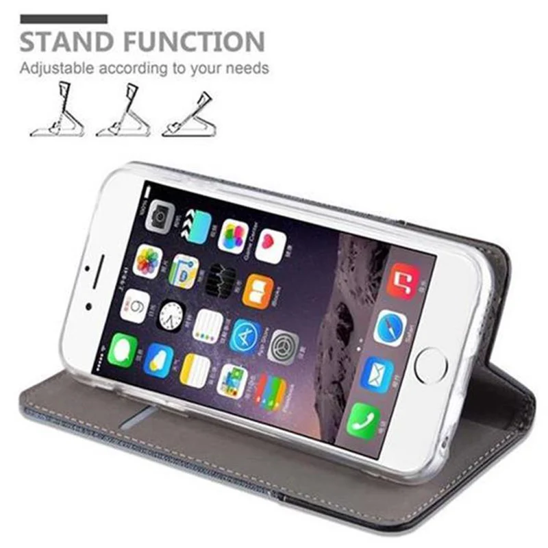 Cadorabo Hülle kompatibel mit Apple iPhone 6 / 6S Schutzhülle mit Magnetverschluss, Standfunktion und Kartenfach