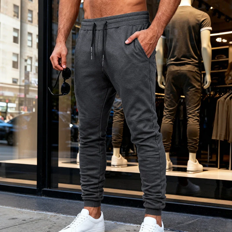 Herren nan tapered Jogginghose mit Kniepasse, elastischem Tunnelzugbund und Reißverschlusstaschen Drune