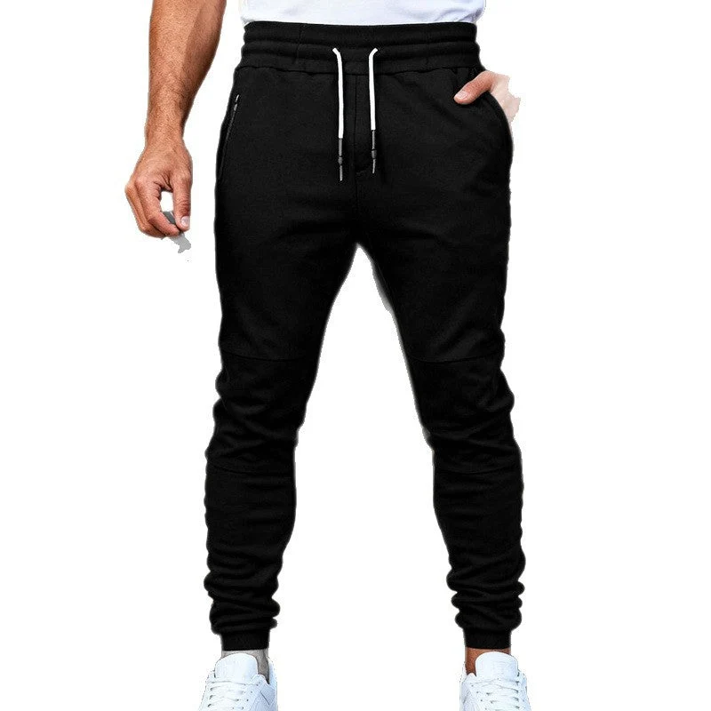 Herren nan tapered Jogginghose mit Kniepasse, elastischem Tunnelzugbund und Reißverschlusstaschen Drune