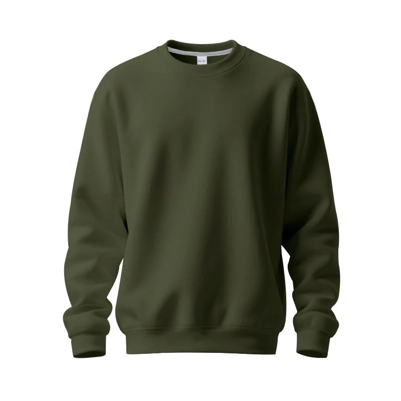Herren nan Oversize-Rundhals-Sweatshirt aus weichem Baumwollfleece mit gerippten Bündchen Drune