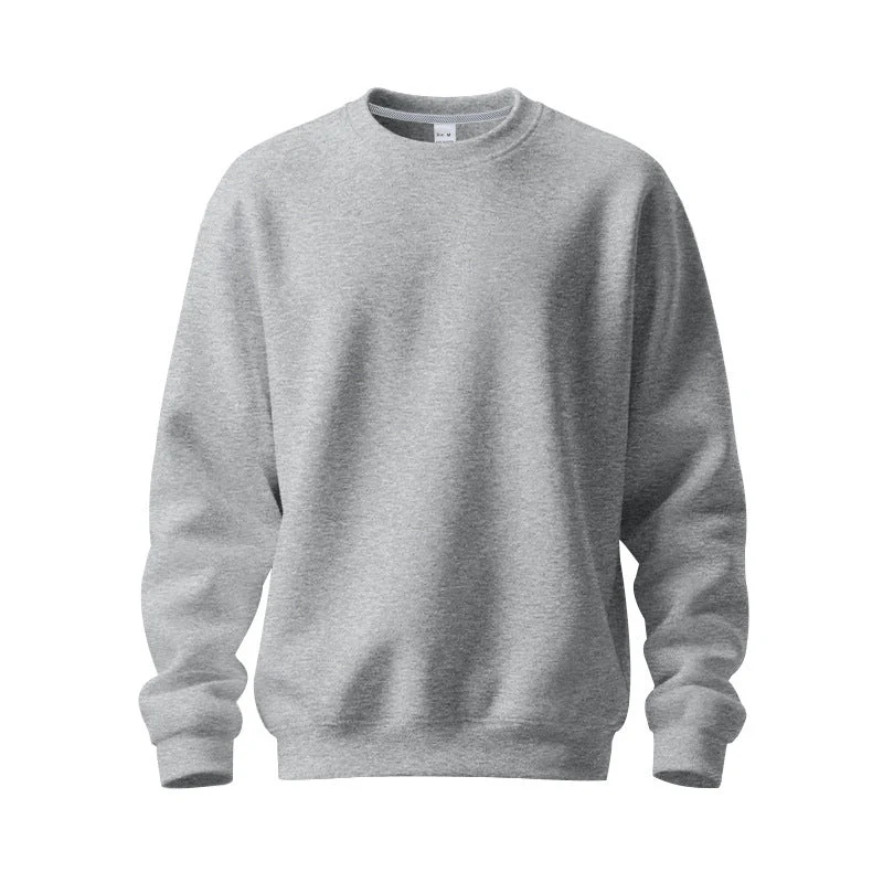 Herren nan Oversize-Rundhals-Sweatshirt aus weichem Baumwollfleece mit gerippten Bündchen Drune