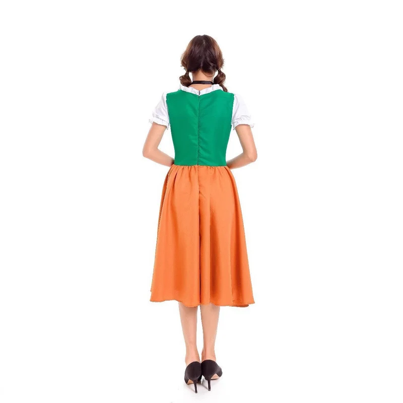 Damen nan traditionelles Dirndlkleid mit Schürze und geschnürtem Mieder Drune