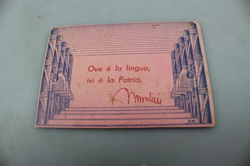 Karte der Nationalgesellschaft "Dante Allighieri" XVIII°
