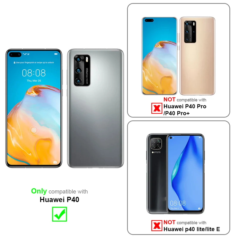 Cadorabo Hülle kompatibel mit Huawei P40 TPU Silikon Case Cover